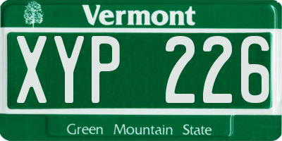 VT license plate XYP226