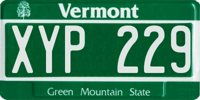 VT license plate XYP229