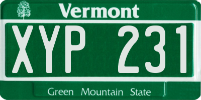 VT license plate XYP231