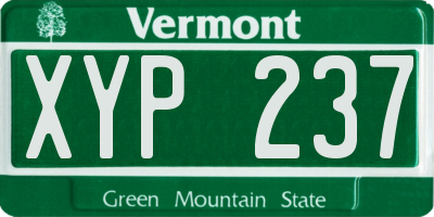 VT license plate XYP237