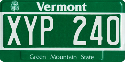 VT license plate XYP240