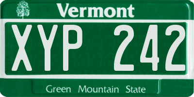 VT license plate XYP242