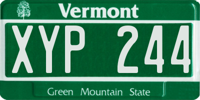 VT license plate XYP244