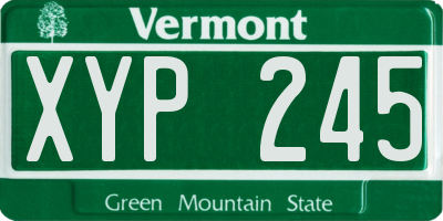 VT license plate XYP245