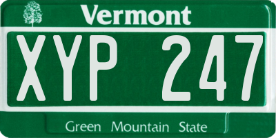 VT license plate XYP247