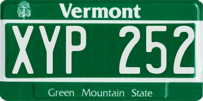 VT license plate XYP252