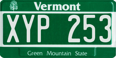 VT license plate XYP253