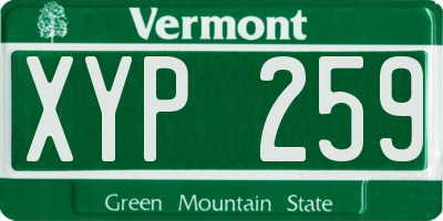 VT license plate XYP259