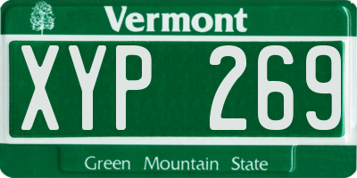 VT license plate XYP269