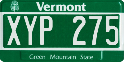 VT license plate XYP275