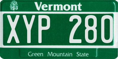 VT license plate XYP280