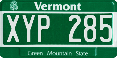 VT license plate XYP285