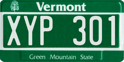 VT license plate XYP301