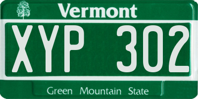 VT license plate XYP302