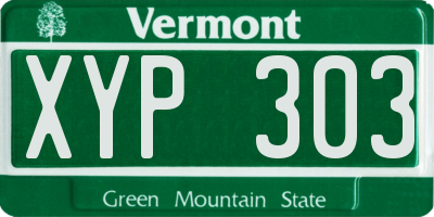 VT license plate XYP303