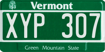 VT license plate XYP307