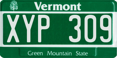 VT license plate XYP309