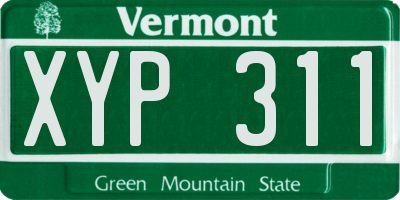 VT license plate XYP311