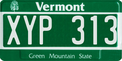 VT license plate XYP313