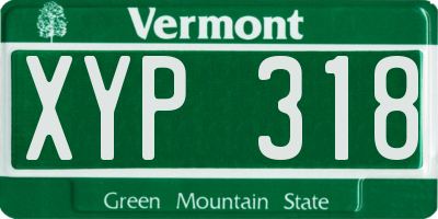 VT license plate XYP318