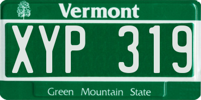 VT license plate XYP319