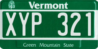 VT license plate XYP321