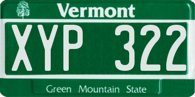 VT license plate XYP322