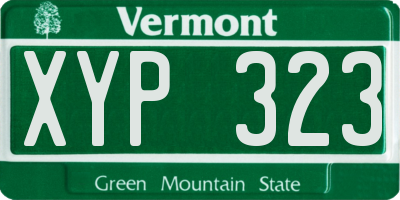 VT license plate XYP323