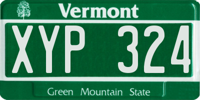 VT license plate XYP324