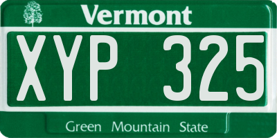 VT license plate XYP325