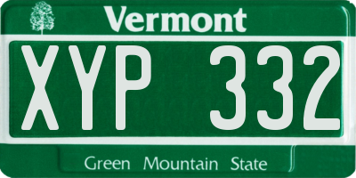 VT license plate XYP332