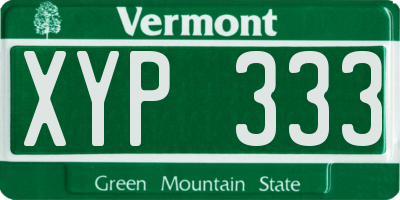 VT license plate XYP333