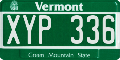 VT license plate XYP336