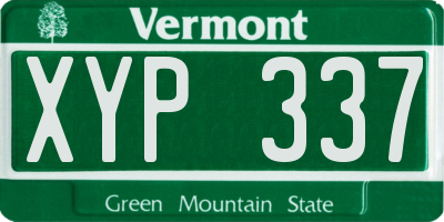 VT license plate XYP337