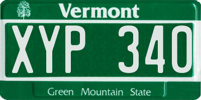 VT license plate XYP340