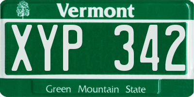 VT license plate XYP342