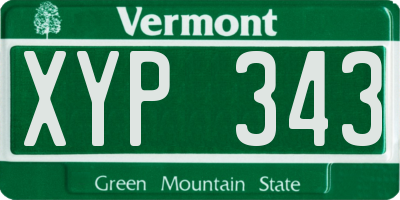 VT license plate XYP343