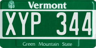 VT license plate XYP344