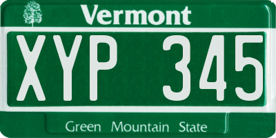 VT license plate XYP345