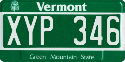 VT license plate XYP346