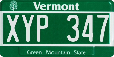 VT license plate XYP347