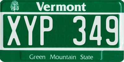 VT license plate XYP349