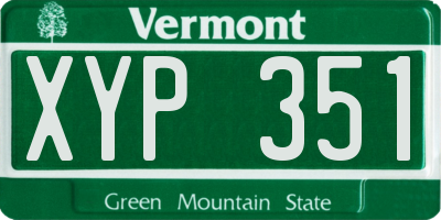 VT license plate XYP351