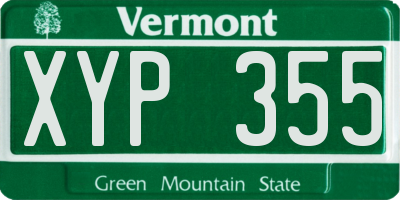 VT license plate XYP355