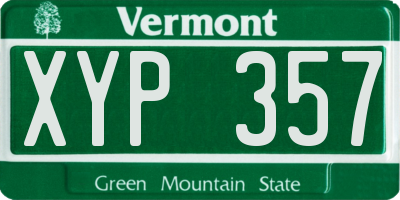 VT license plate XYP357