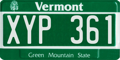 VT license plate XYP361
