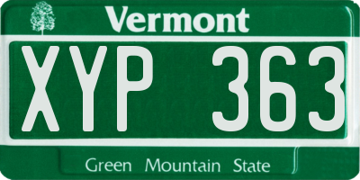 VT license plate XYP363