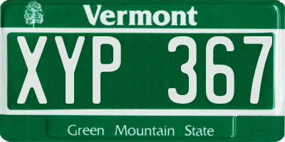 VT license plate XYP367