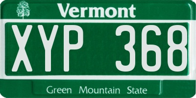 VT license plate XYP368