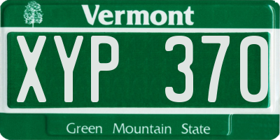 VT license plate XYP370